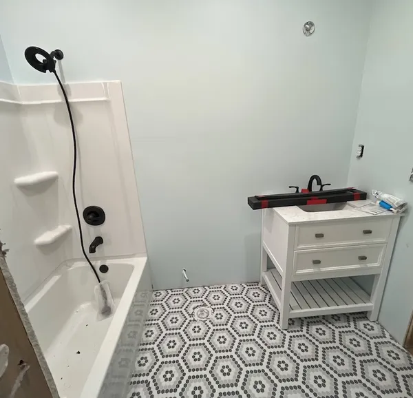 Wider angle bathroom remodel in DeSoto County