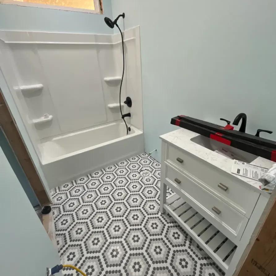 Bathroom tile closeup in DeSoto County, MS