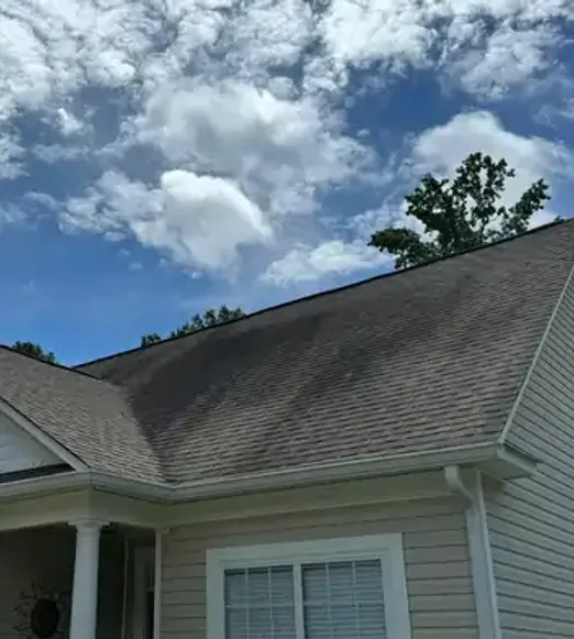 Dirty roof before pressure washing